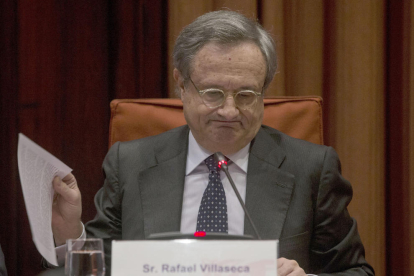 Un momento de la comparecencia del consejero delegado de Gas Natural, Rafael Villaseca.