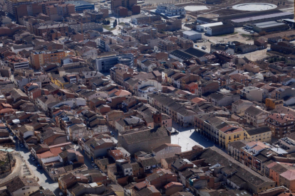 Vista áerea de la localidad de Almacelles, en la comarcal del Segrià. 