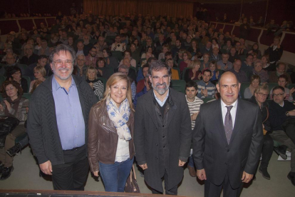 Representantes de las entidades que apoyan la movilización de mañana en apoyo de Mas, Ortega y Rigau.