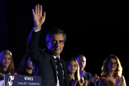 Fillon, durant un acte electoral celebrat dijous a Nimes.