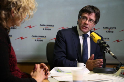 Puigdemont, aquest dijous, durant l'entrevista a El Matí de Catalunya Ràdio