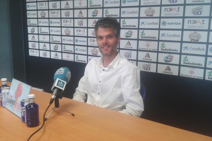 Borja Comenge, entrenador del Actel Força Lleida, en su comperecencia para valorar la temporada.