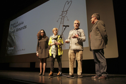 Jordi Amorós recibió ayer el Premi a la Trajectòria. 