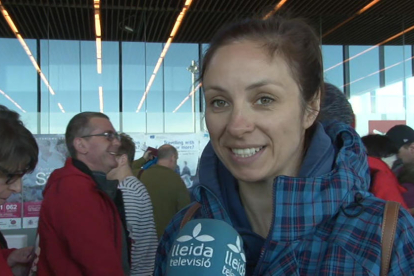 Passatgers del vol de les 10.25 h que passaran aquesta setmana esquiant a Andorra i Baqueira.