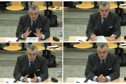 Imatges de la declaració d’ahir de Luis Bárcenas durant el judici del ‘cas Gürtel’.