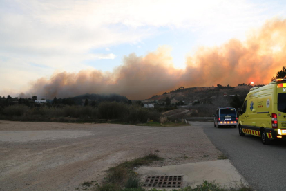 El incendio forestal quemó la zona del Coll de Rajolers en Tortosa.