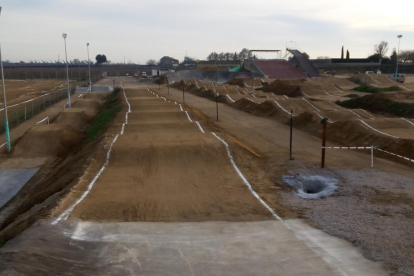 Una vista general del Bike Parc Vila-sana, que es converteix en un dels millors circuits de BMX permanents d’Europa.