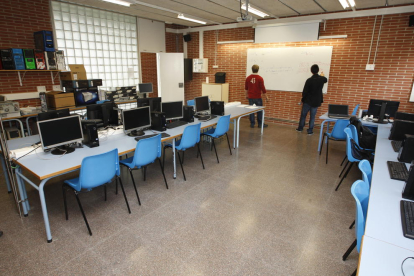 Una aula sense alumnes, en una anterior jornada de vaga docent.