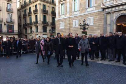 Puigdemont, amb Mas, Ortega, Rigau i Forcadell adreçant-se al Tribunal Superior de Justícia