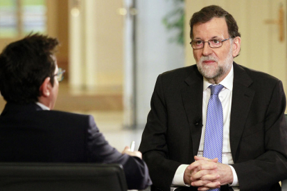 Rajoy durant l’entrevista a Televisió Espanyola.