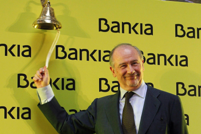 Rato, en el inicio de la negociación en Bolsa de Bankia en 2011.