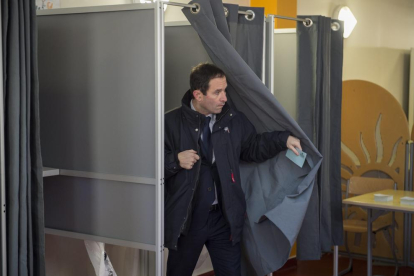 Benoît Hamon, tras votar.
