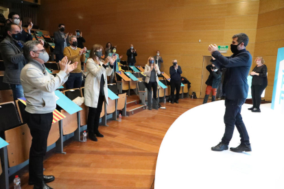 Acte de campanya de Junts a Lleida, amb Laura Borràs