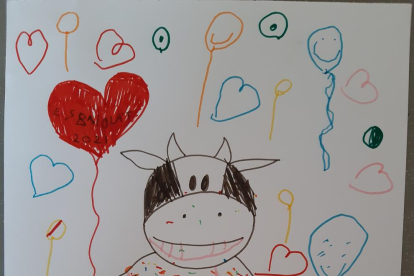 L' Eduard Monera (5 anys) ha dibuixat una vaca festivalera