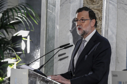 El presidente del Gobierno, Mariano Rajoy, en un acto en Madrid.