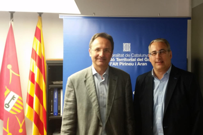 Josep Palau, a la derecha de la imagen, junto a Albert Alins. 