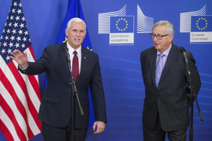 Pence se reunió ayer con el presidente de la Comisión Europea, Jean-Claude Juncker.
