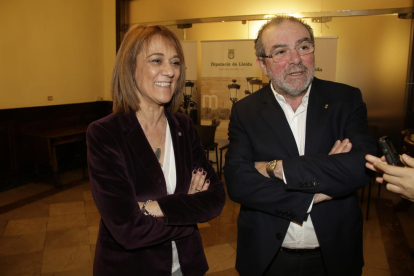 Joan Reñé i Ester Franquesa, aquest dimecres a la Diputació de Lleida.
