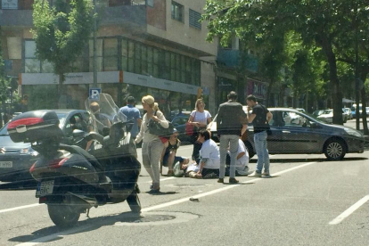 El motorista accidentado ayer en Prat de la Riba. 