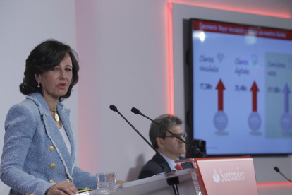 Ana Botín, presidenta del Banc Santander, ahir.