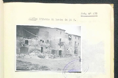 Alfés i Castelldans després dels bombardejos.