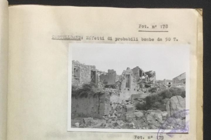 Alfés y Castelldans tras los bombardeos.