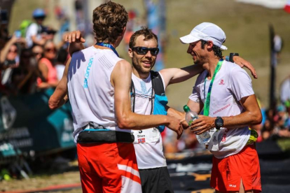 Kilian Jornet en els últims compassos de la Marathon du Mont-Blanc.