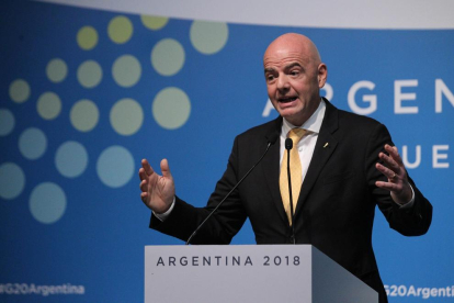 El president de la FIFA, Gianni Infantino, ahir a Buenos Aires.