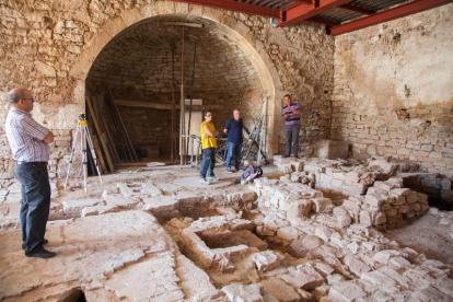 Imagen de los restos del molino descubierto en Vallbona de les Monges. 