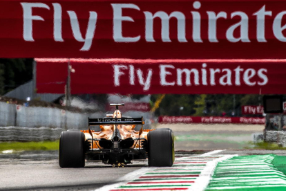Fernando Alonso, ahir durant la qualificació al circuit de Monza.