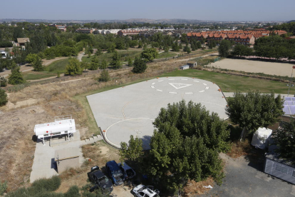 Vista de l’actual heliport, just al costat del parc de bombers, a menys d’un quilòmetre de l’hospital.