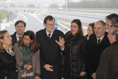 Rajoy, ahir, durant la inauguració de les obres d’ampliació de l’AP-9 a Galícia.