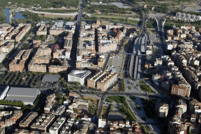 Vista aérea de la estación de Renfe, donde se prevé la construcción de un centro comercial.