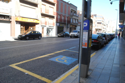 La zona de pagament del carrer Ferrer i Busquets.