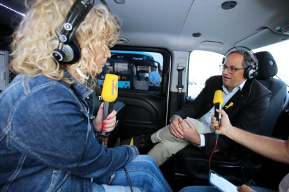Un moment de l'entrevista amb Catalunya Ràdio