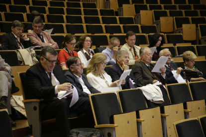 Algunos de los asistentes, ayer, al congreso sobre Plutarco. 