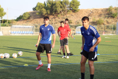 Primer entrenament del Lleida Esportiu, a Rosselló