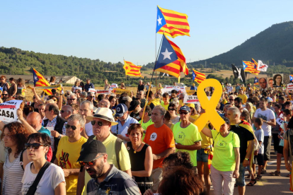 Arribada de Junqueras, Romeva i els Jordis a la presó de Lleida, ahir.