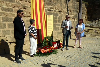 El cap de l'oposició de la Paeria, Fèlix Larrosa (PSC), a l'ofrena floral a la Seu Vella amb motiu de l'Onze de Setembre.