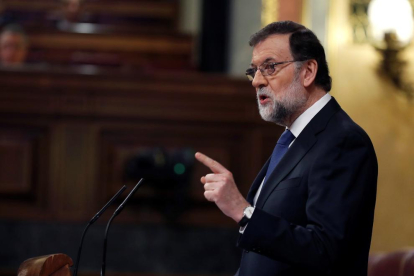 Rajoy durant el seu discurs al ple del Congrés.