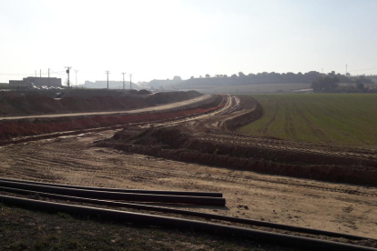 Obras del último tramo del canal en el sector de Balaguer. 