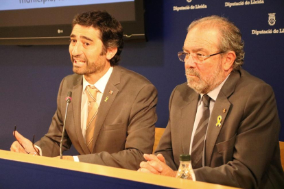 El conseller de Polítiques Digitals i Administració Pública, Jordi Puigneró, i el president de la Diputació de Lleida, Joan Reñé.
