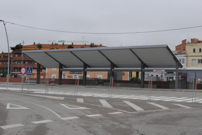 La nova estació d’autobusos de Mollerussa, encara en construcció.