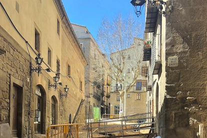 Las obras que se están llevando a cabo en la calle Sant Miquel.