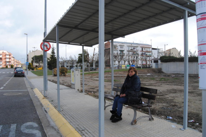 La nueva estación de autobuses de Mollerussa, ante la del ferrocarril. 