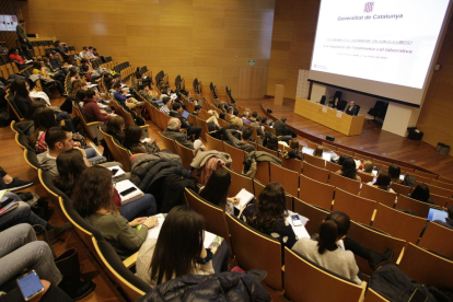 El secretari d’Hisenda, Albert Castellano, va impartir ahir una conferència a la Universitat de Lleida.