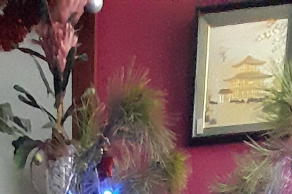 Arbre de nadal i estel de nadal fet de punta de coixí