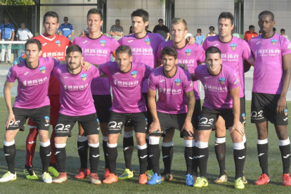 Formación inicial con la que el Lleida jugó el pasado sábado la Copa Catalunya en Ascó.