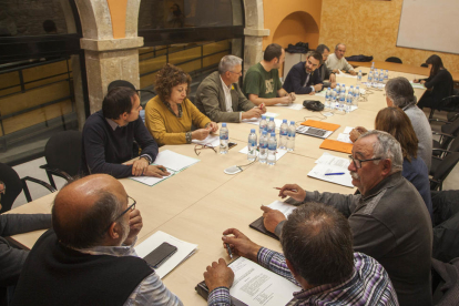 Un momento de la reunión celebrada ayer entre Agricultura y alcaldes del Urgell.