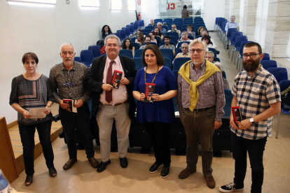 Presentació ahir a la Biblioteca Pública de Lleida de la nova guia arqueològica ‘Ilergets’.